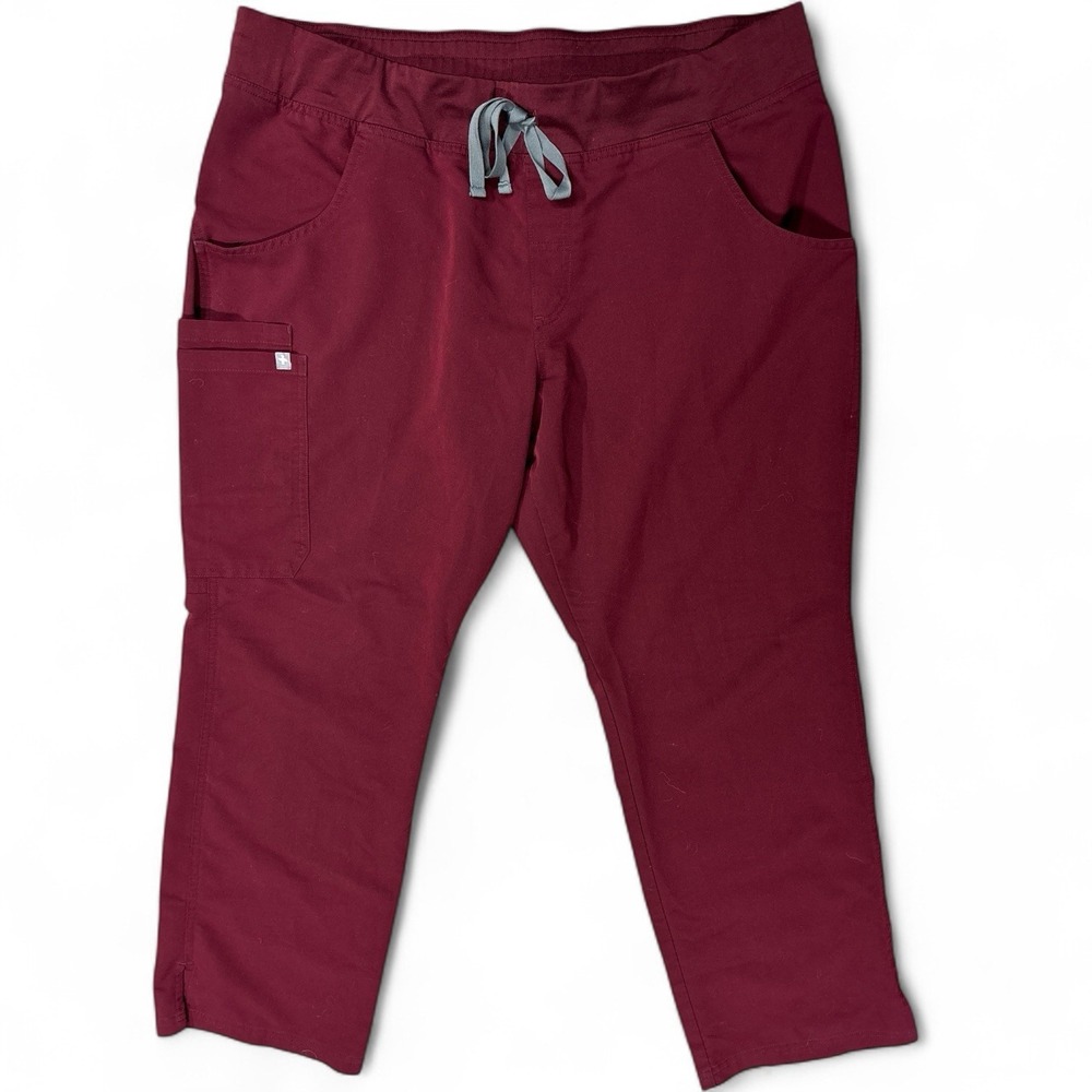 FIGS Technical Scrub Pants, Burgundy Women Sz  XL-P - Picture 2 of 5